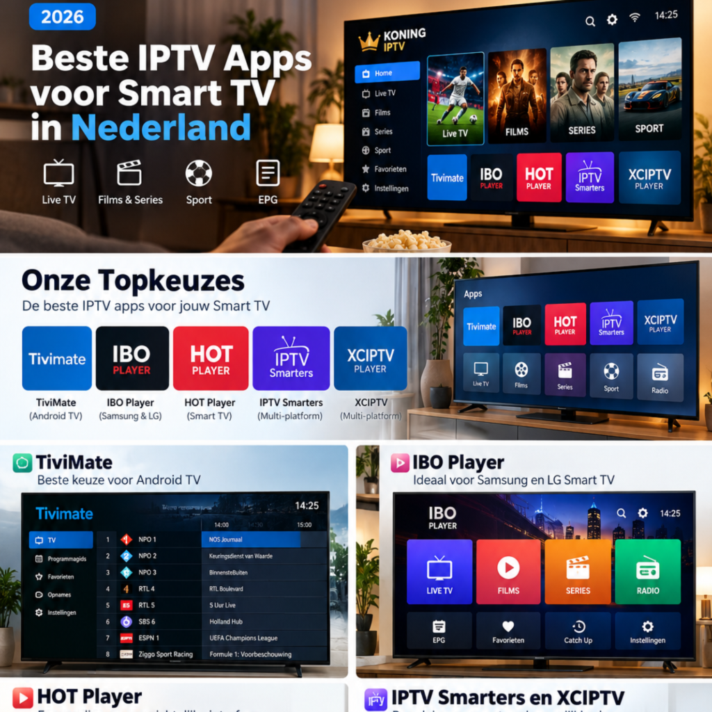 Illustratie bij de beste IPTV-apps voor Smart TV in Nederland